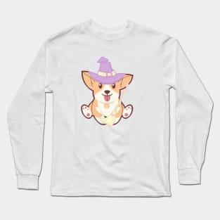 Adorable Witch Dog Halloween Design Long Sleeve T-Shirt